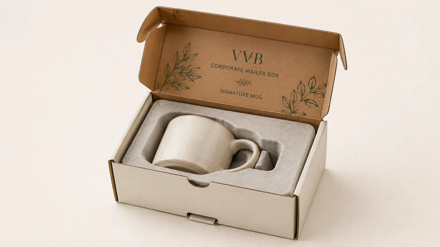 Mailer boxes for corporate gift packaging.